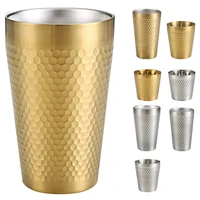 double 304 stainless steel mug beer mug insulation cup hammered home retro restaurant tea cup kitchen drinkware