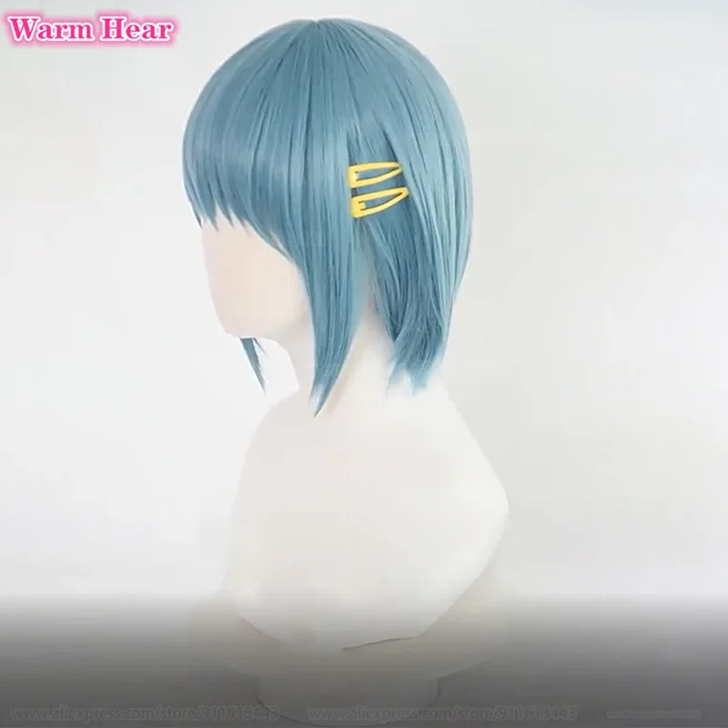 Парики аниме Косплей Мики Саяка Парик Короткие синие парики Шпилька