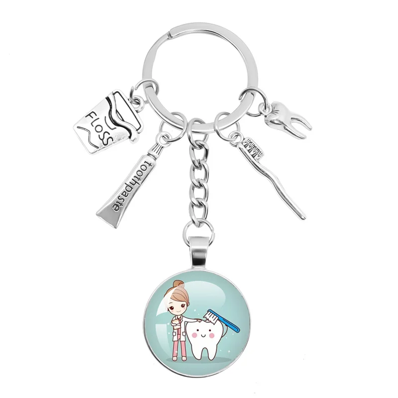 Хит продаж брелок для стоматологических принадлежностей купольная стеклянная