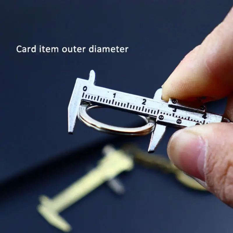 

Mini Portable Vernier Caliper 0-40mm Key Chain Ruler Caliper Key Ring Alloy Caliper Ornaments Rulers Measuring Gauging Tools