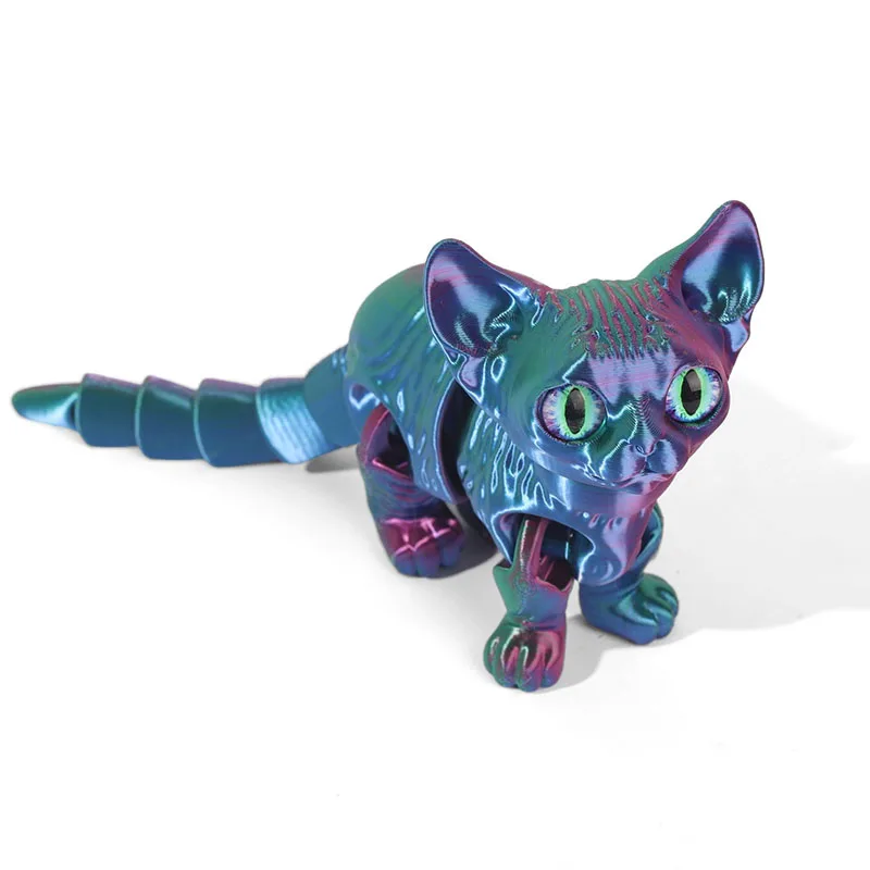 

Шарнирная шарнирная игрушка с 3D принтом кошек, фигурка милого котенка, украшения для дома, комнаты, автомобиля, декор для рабочего стола, подарок на подарок на кошку