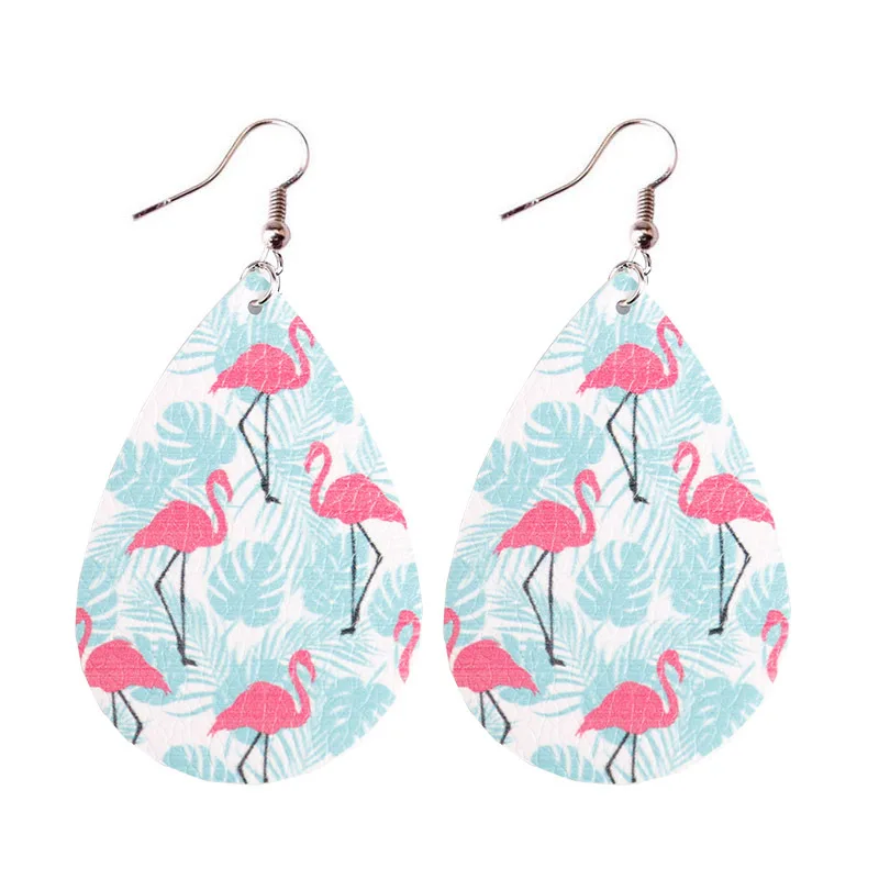 Серьги-подвески из искусственной кожи с принтом пальмы и листьев монстеры