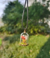 mushroom with butterfly in a bottle necklace fairytale gift for her best friend gift gift for forest lovers