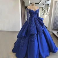 dark blue sexy bra lace applique beaded wedding dress split sleeve v neck round neck gwon lace evening dress prom party dress