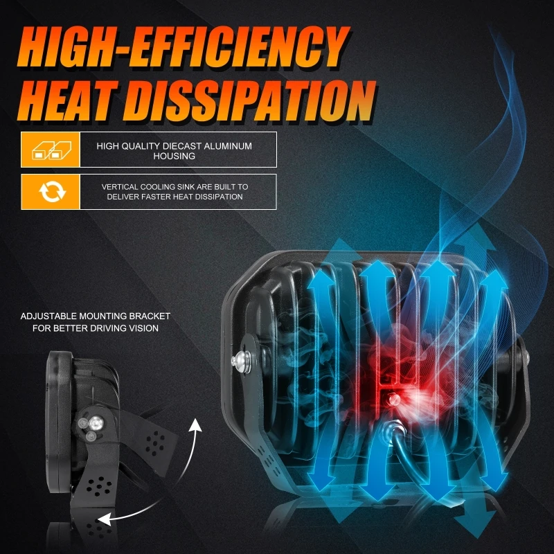 AUXBEAM 7X5 дюймов прямоугольные светодиодные рабочие фары с DRL 3300K/6500K точечные