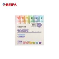 beifa 6pcs soft highlighter mildliner kawaii pens marker fiber soft tip for school supplies student stationery