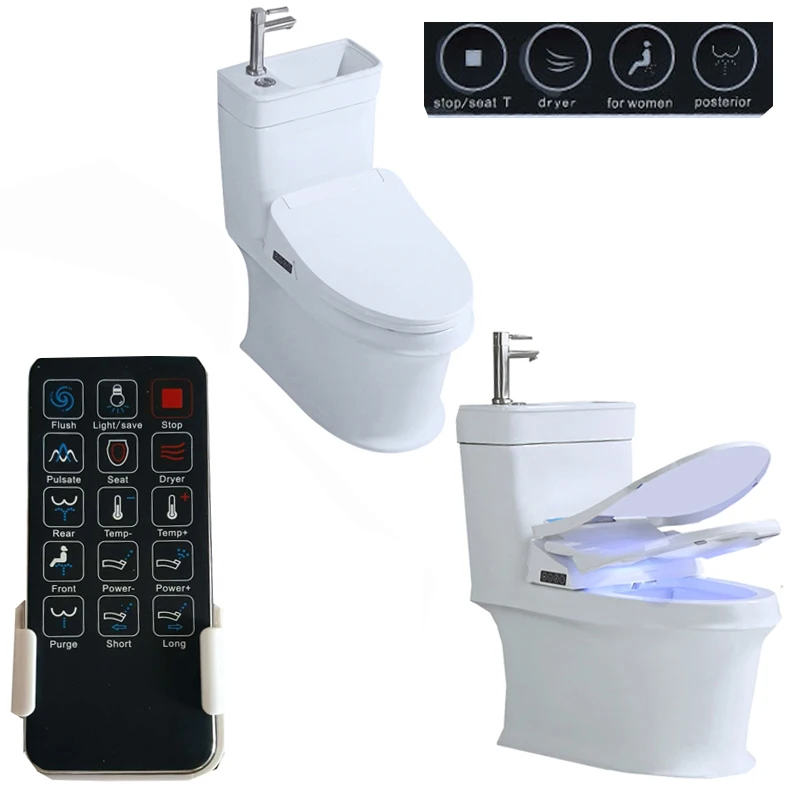 

turkey 3 in 1 wc tank bidet Twice sink toilet in one smart tank closet tap hole toilet bidet wash hand toilet with shattaf