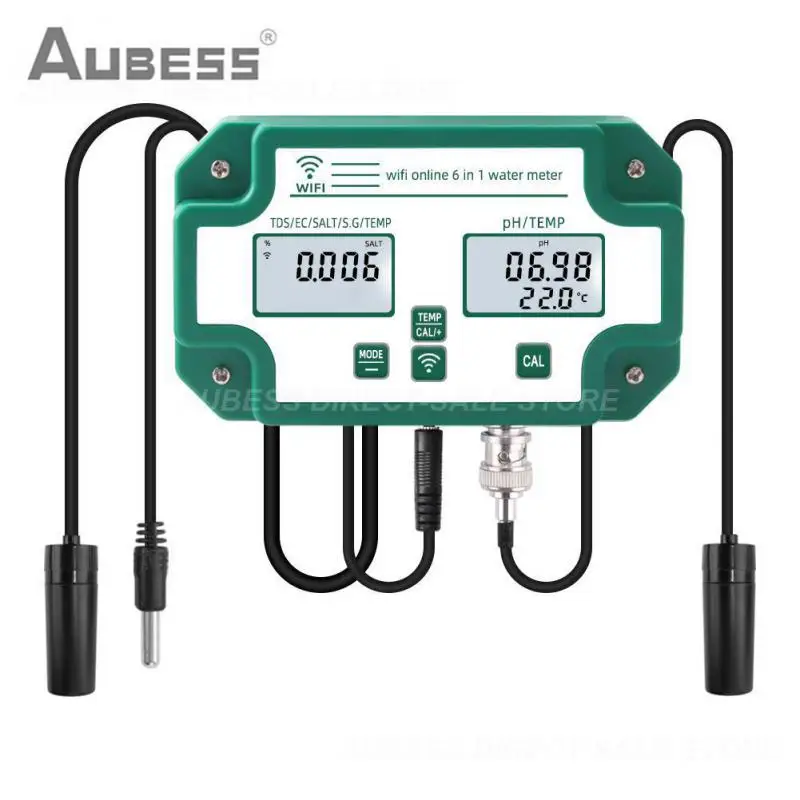 

6 In 1 Ph Tds Ec Sg Salt Temp Monitor Tuya Smart Water Quality Detector Meter App Control Water Quality Tester New Eu Us Uk