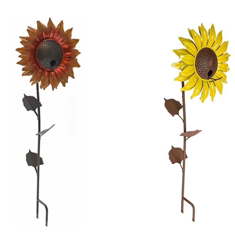 

Sunflower Standing Bird Feeder Outside Rust Resistant Garden Art Metal Bird Feeder with Stand