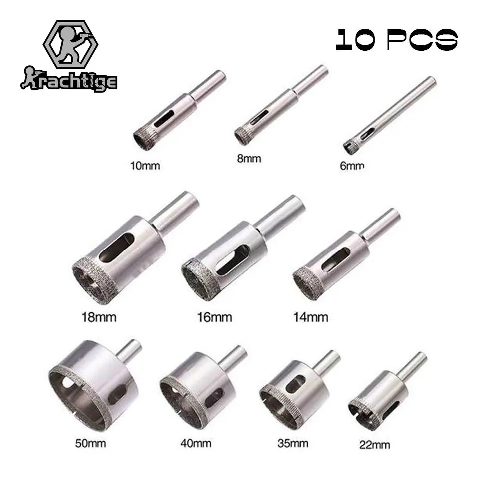 

Krachtige 6-50mm Diamond Coated Glass Drill Bit Fit Tile Glass Hole Saw Openings Locator 11Pcs Drill Guide Vacuum Base Sucker