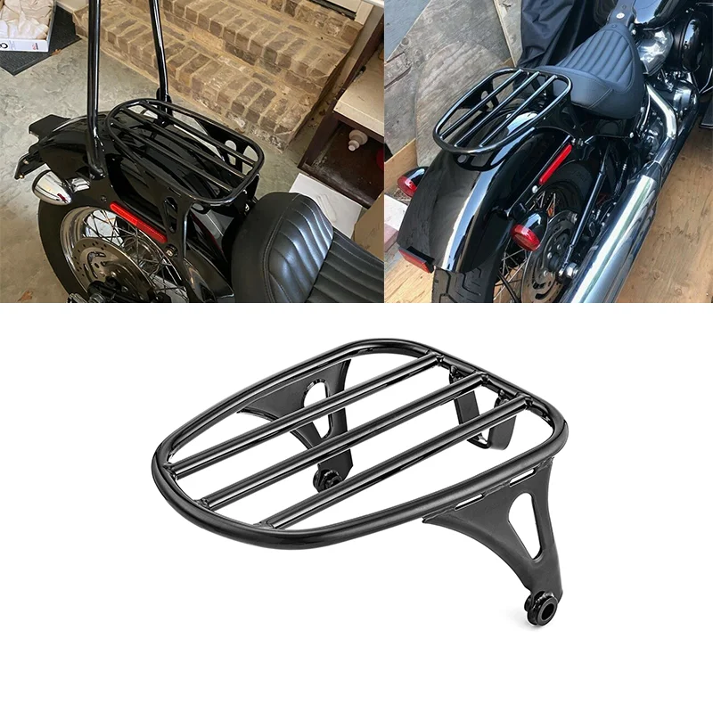Steel Five Bar Solo Luggage Bag Rack For Harley 2018-2023 Softail Slim FLSL And Street Bob FXBB Motorcycle Accessories