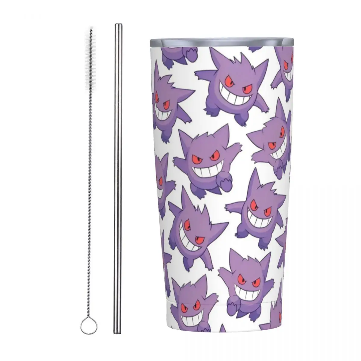 Изолированный стакан с рисунком Pokemon Gengar и крышкой вакуумные кофейные кружки