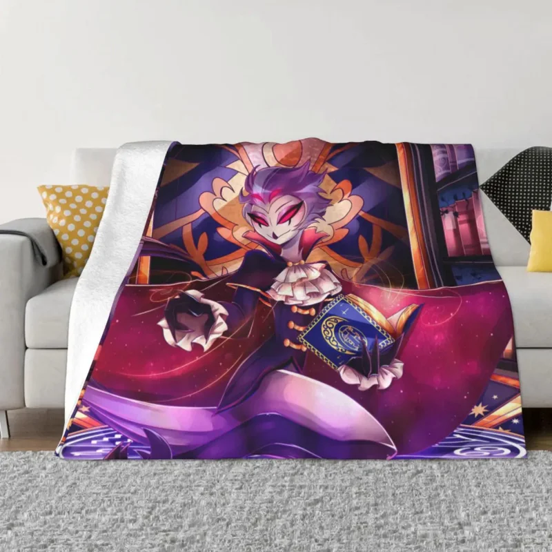 

Stolas Blanket Cover Helluva Boss Anime Flannel Throw Blankets Airplane Travel Decoration Ultra-Soft Warm Bedspreads