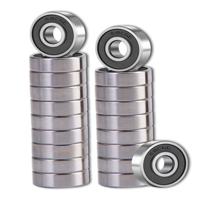 

20 Pcs 608 2RS Ball Bearings-Bearing Steel And Double Rubber Sealed Miniature Deep Groove Ball Bearings(8X 22X7mm)