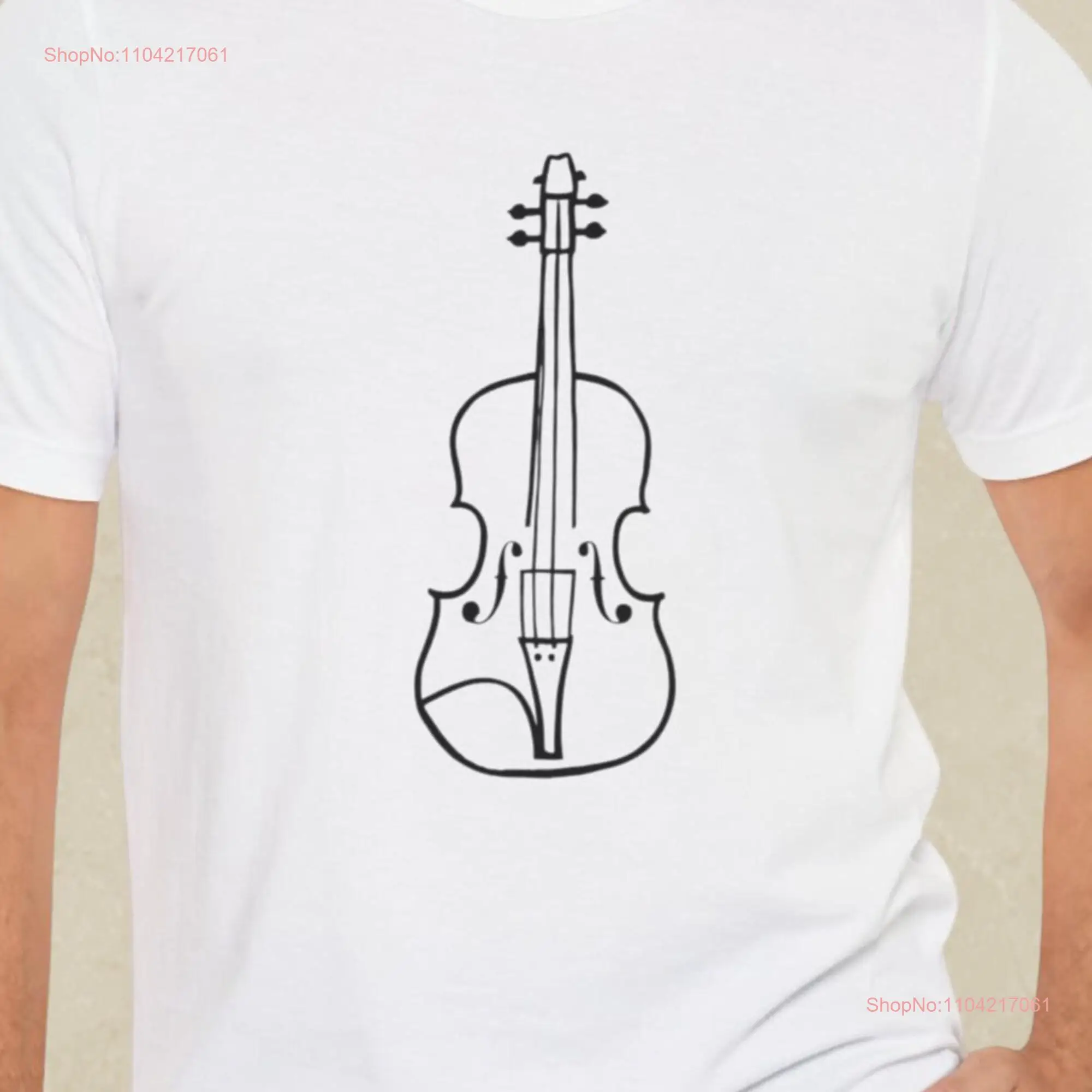 Минималистичная футболка со скрипкой. Упрощенная линия. Дизайн любителей музыки.