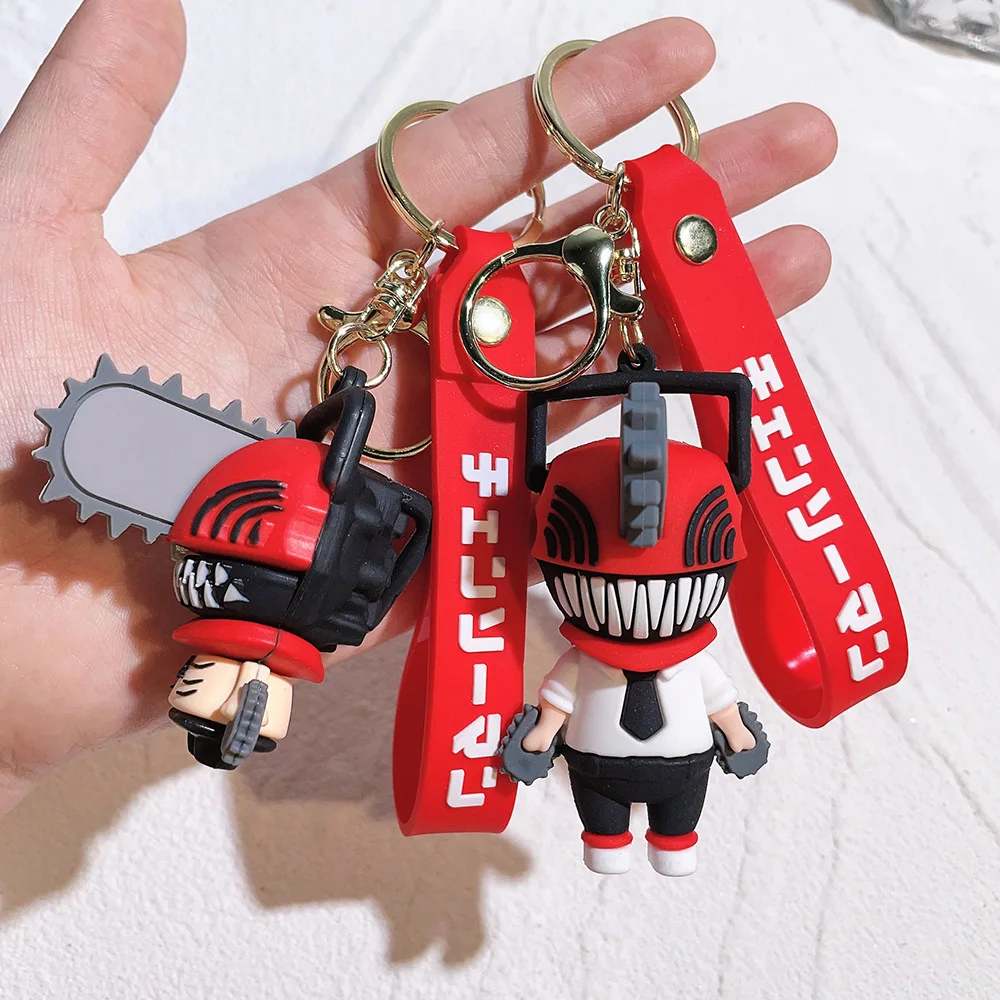 

Anime Chainsaw Man Key Chain PVC Devil Denji Figures Doll Pendant Car Keyring Accessories Cute Pochita Keychain Gift for Friends