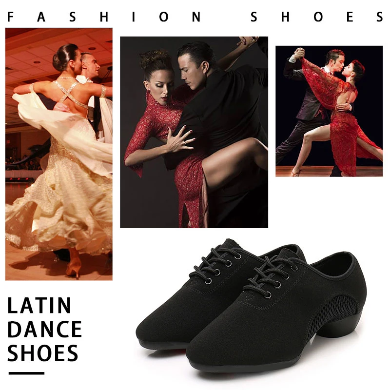 SWDZM Women Latin Dance Shoes Black Modern Men Ballroom Salsa Dancing Shoes Boys Jazz Soft Outsole Tango Dance Sneakers Outdoor