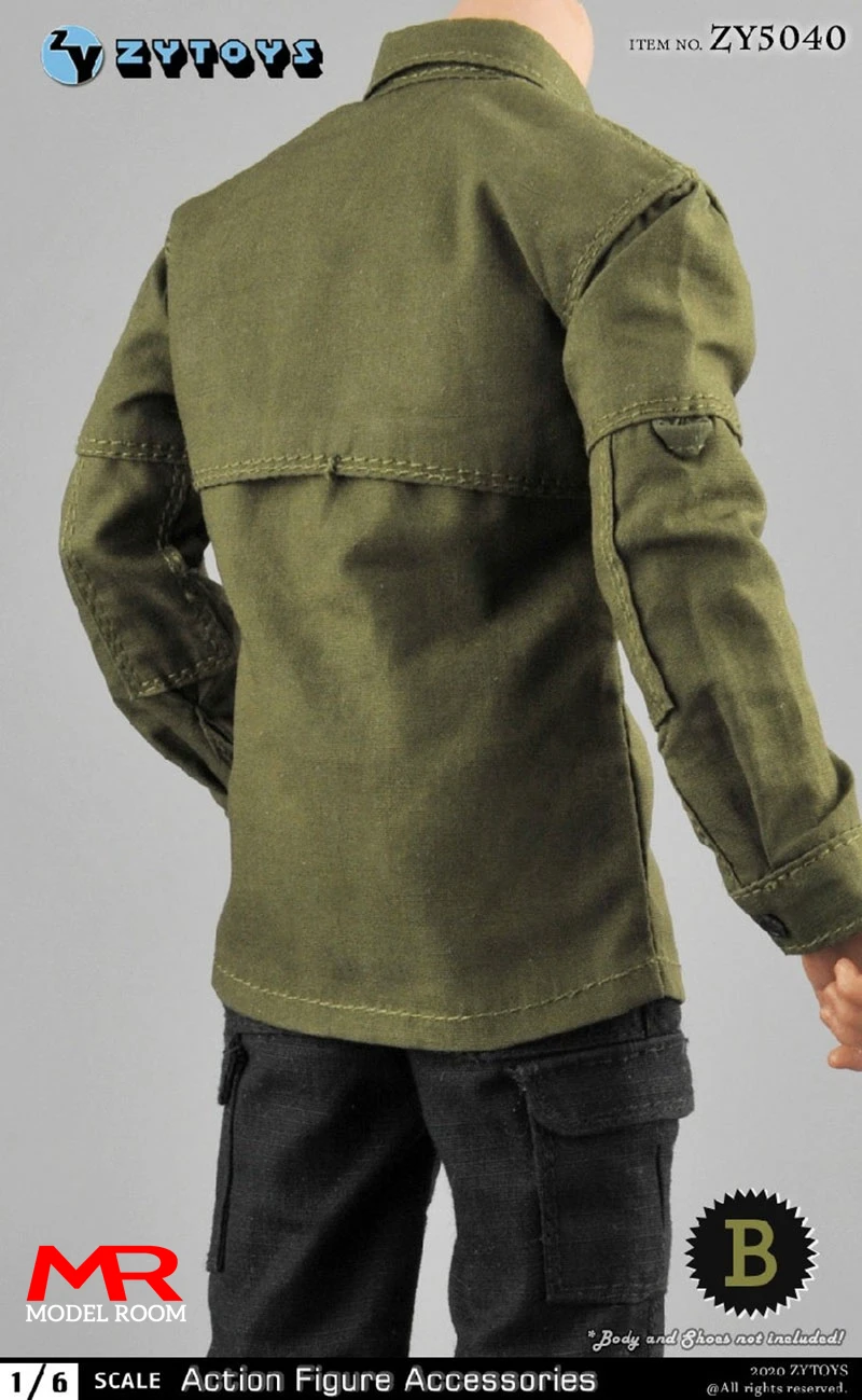 Фото Набор полевой формы ZYTOYS ZY5040 в масштабе 1/6 для мужских фигурок PMC: рубашка, боевые брюки, комплект одежды, модель, подходит для 12-дюймовых фигурок солдат. №5