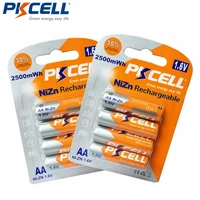8pcs2card pkcell bateria aa battery ni zn 1 6v nickel zinc 2500mwh aa rechargeable batteries 2a bateria baterias battery