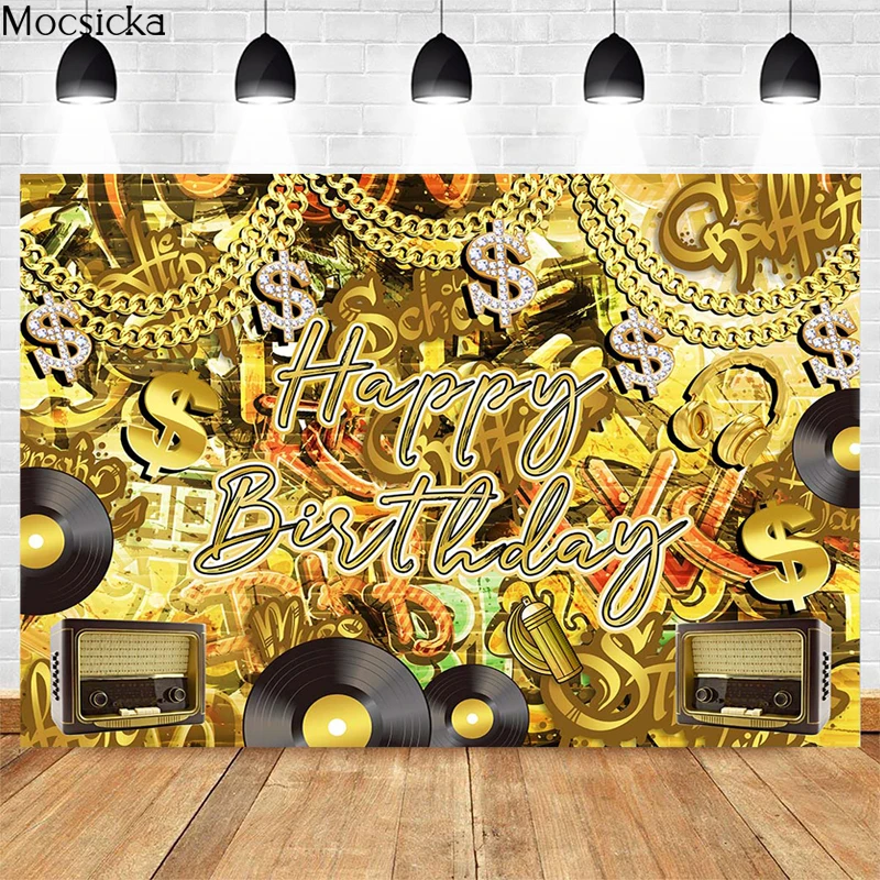 

Mocsicka фон для фотосъемки на день рождения для взрослых в стиле хип-хоп граффити музыкальное украшение фон для фотосъемки баннер