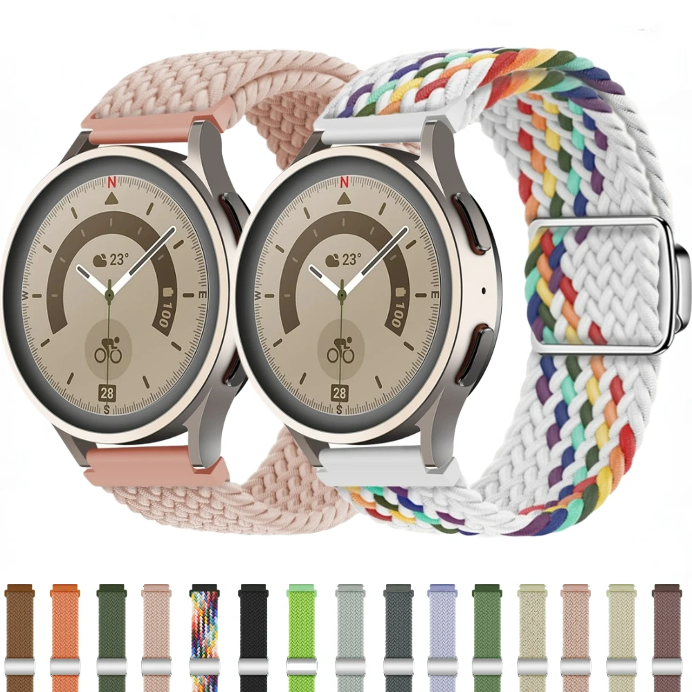 Ремешок нейлоновый для Samsung galaxy watch 5/4/3/Gear S3/Active 2 браслет с магнитной застежкой Huawei