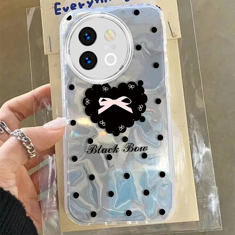 Модный чехол для телефона в горошек с бантом и рисунком Vivo V29 V40 Lite Y38 Y78 Y58 Y56