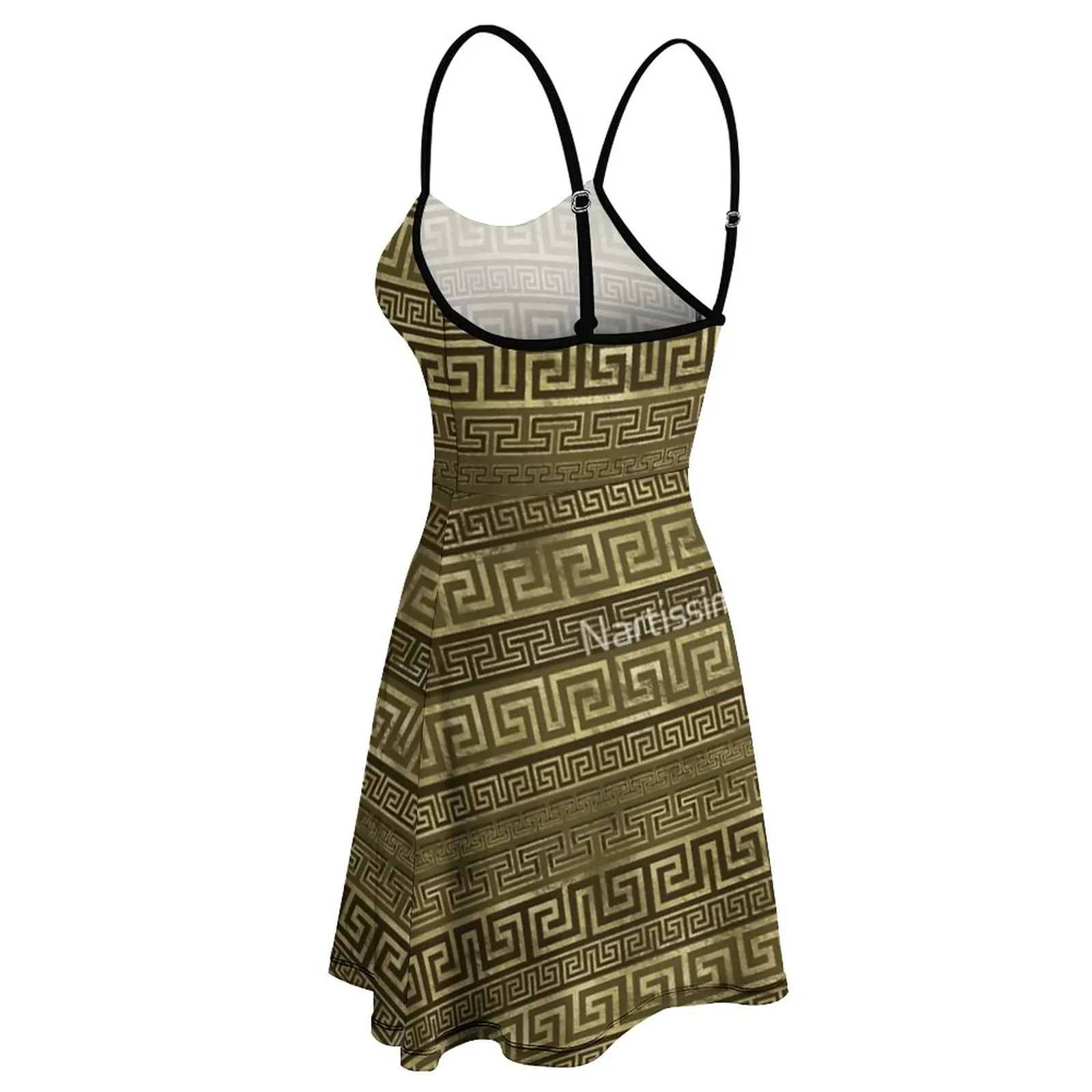 Греческий ключ орнамент Meander 3 женское платье на бретельках Новинка Сексуальная