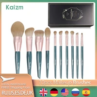 yuwaku makeup brush set 10pcs basic makeup brushes foundation powder blush eye shadow brush tools kit black premium case gift