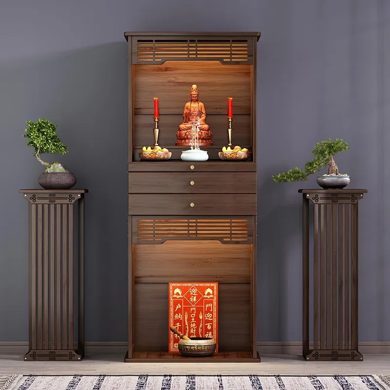 Буддийский нишевый новый вертикальный шкаф в китайском стиле двухслойный стол