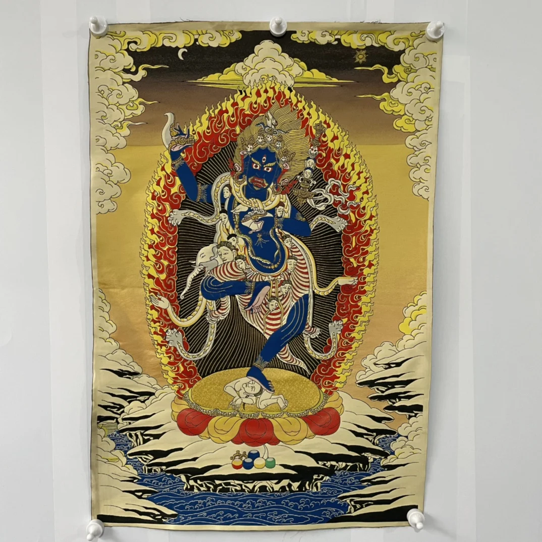 

35" Thangka embroidery Tibetan Buddhism silk brocade high definition Vajra Buddha Naro Khechari thangka hanging screen