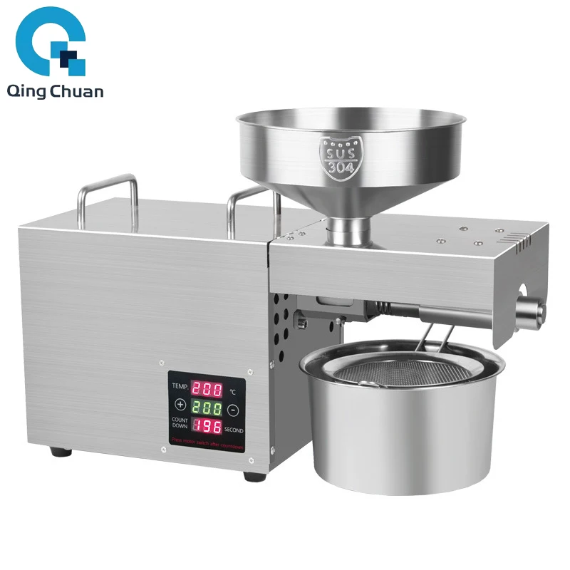 

Oil Press Machine RG-109 3-5Kg Per Hours Home Lengthened Squeezer Rod Business Sesame Expeller Sunflower Seeds Extraction