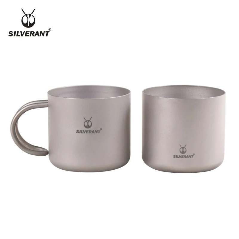 

EDC Titanium Double Deck Coffee Tea Mug Cup Portable Outdoor Travel Coffer Tea Maker with Titanium Strainer EDC Tools 110ml