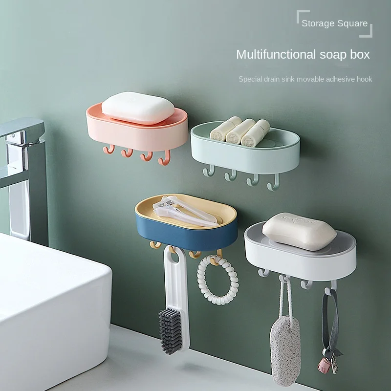 

Три многофункциональных сливная настенная мыльница подвесная мыльница креативная без перфорации