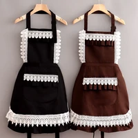 new high end princess lace apron breathable waterproof kitchen cooking oil proof apron workwear beauty shop