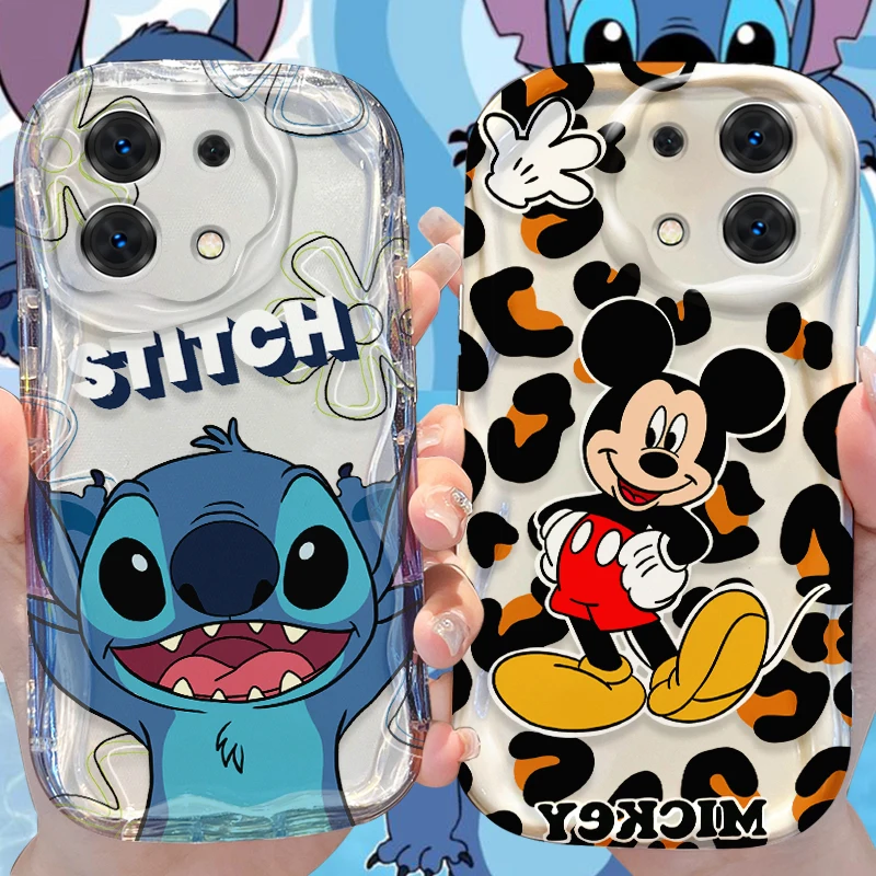 Чехол Disney Mickey Stitch Wave для Xiaomi Redmi Note 13 12 11 Pro Plus 4G 5G 13C 12C Turbo 12S 11S 10 9 11A 9C силиконовый