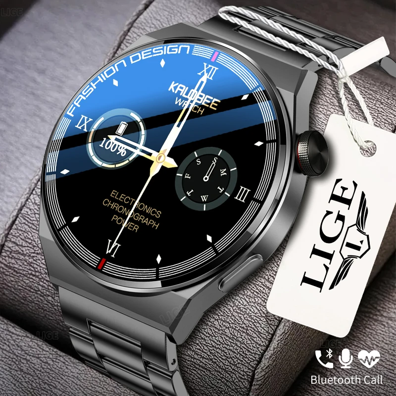 

LIGE AMOLED Смарт-часы на заказ, часы с циферблатом, спортивные часы с пульсометром и сном, Беспроводная зарядка, IP68, водонепроницаемые, Bluetooth, умные часы для мужчин