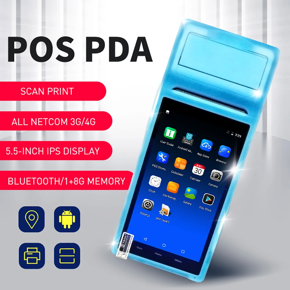 2022. Новинка POS-терминал NETUM PDA Android чековый принтер ручной Bluetooth Wi-Fi 3G NFC сборщик