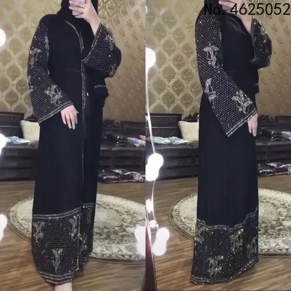 

Ramadan Kaftan Dubai Abaya Muslim Women Hijab Dress Islam Caftan Marocain Evening Gown Kimono Robe Femme Musulmane Djellaba