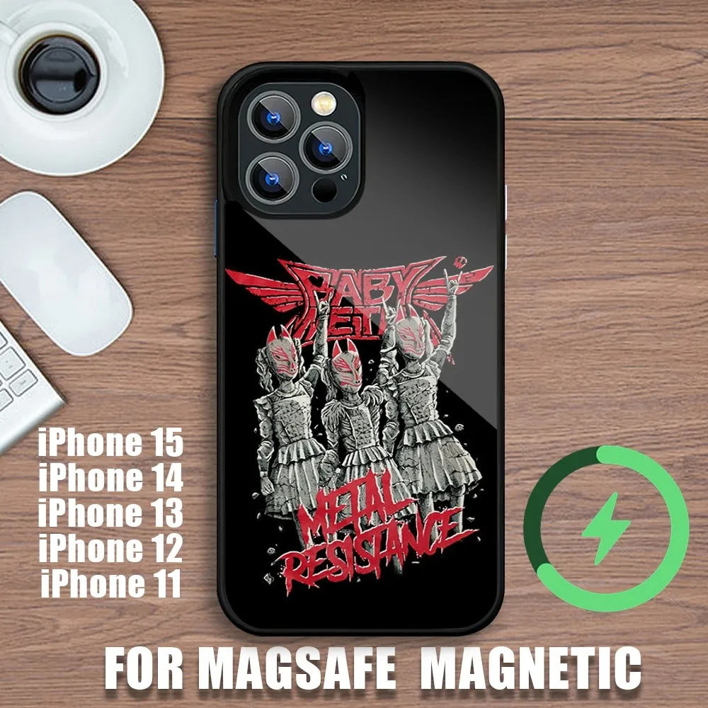 Чехол для телефона Babymetal Japanese Girl Idol iPhone 11 12 13 14 15 Plus Pro Max с зарядкой Magsafe магнитный