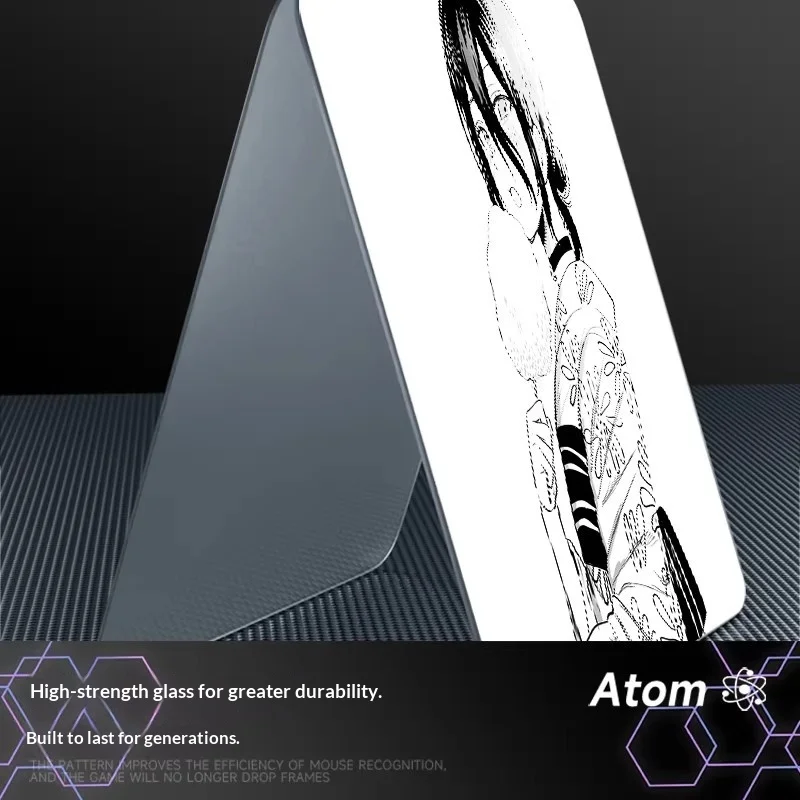Фото Стеклянный коврик для мыши ATOM TRANSFER, гладкий и быстрый, устойчивый к загрязнениям и прочный, с покрытием, для TTK APEX CSGO, подарки для ПК №3