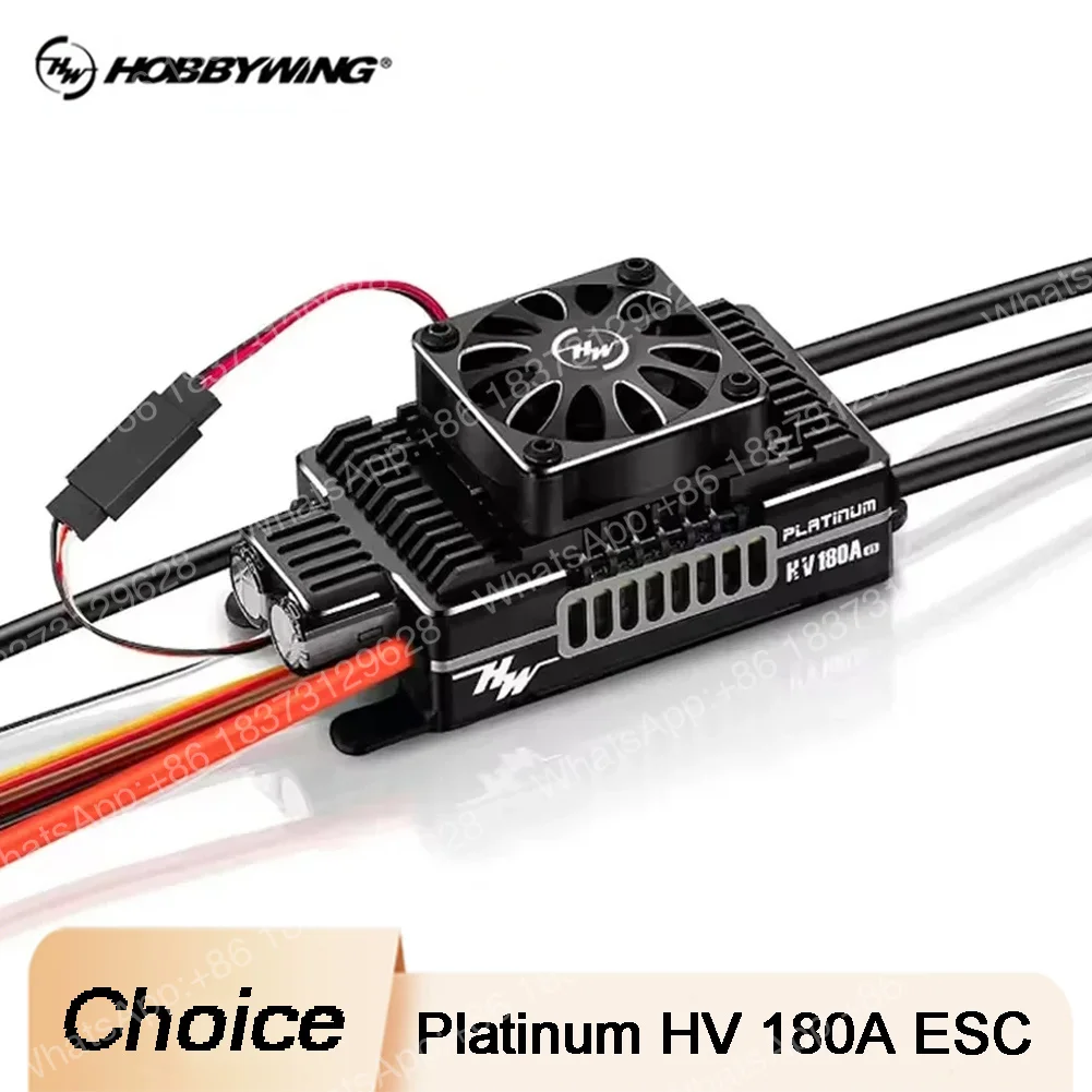 Фото Hobbywing Platinum HV KV180A SBEC V5 6-14S Бесщеточный ESC с 12В BEC и 32-битным процессором для вертолетов и самолетов 550-700 класса №1