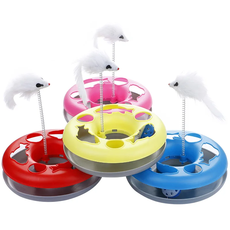 

Cat Toys Spring Mice Crazy Amusement Disk Play Activity Pet Funny Toys Kitten Interactive Teaser Pet Products Toys for Cats Dogs