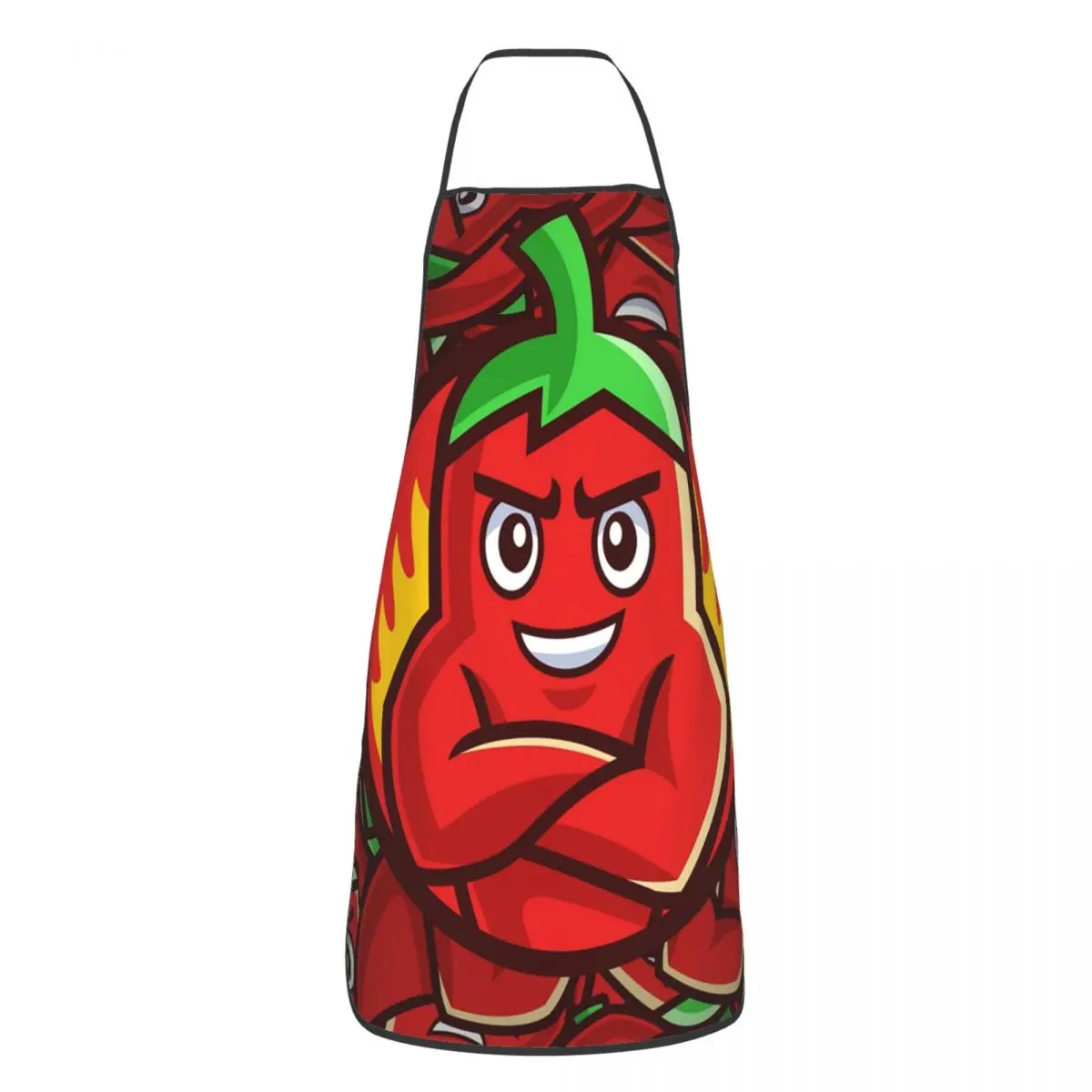 

Фартук унисекс с мультяшным логотипом «красный перец чили», кухонный фартук для готовки шеф-повара, для мужчин и женщин, для садоводства