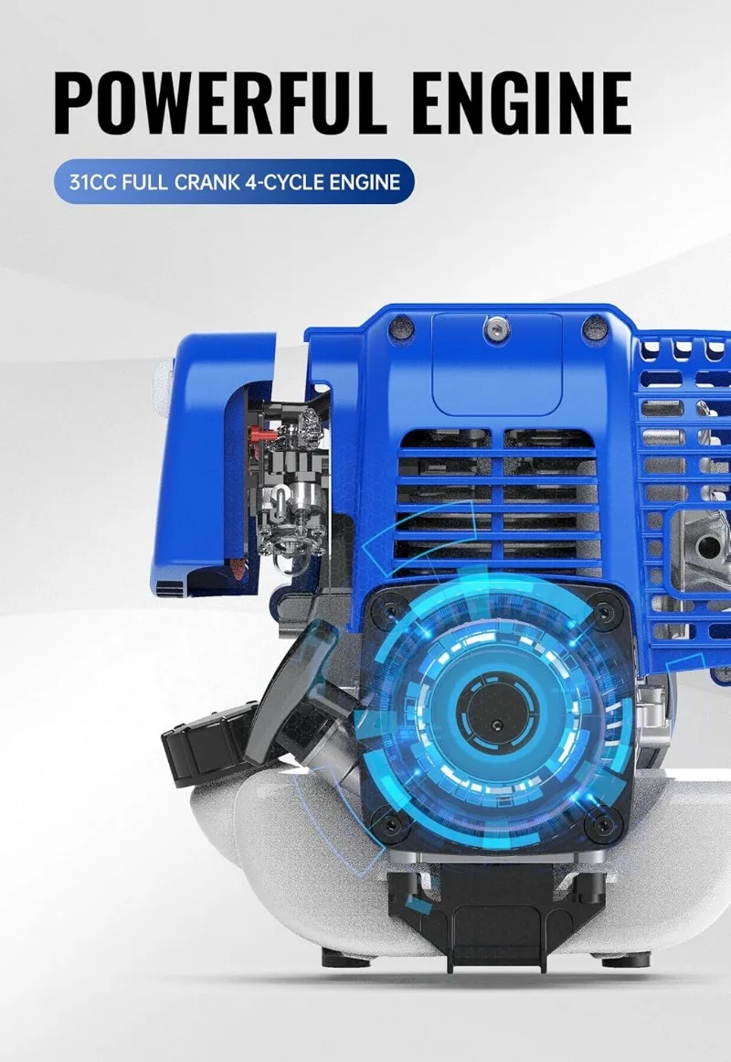 Система ухода за двором 2-в-1 31 куб.см 4-тактный газовый двигатель