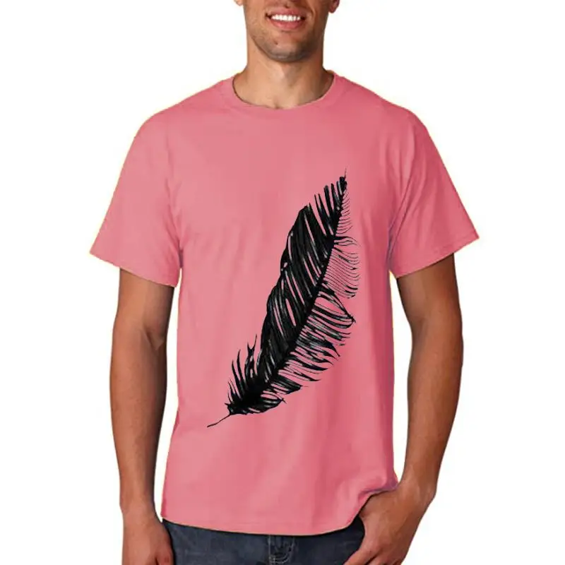 

Футболка женская летняя с коротким рукавом, Модный повседневный топ с принтом перьев, с мультяшным графическим принтом