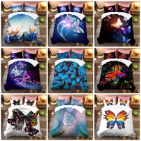 butterfly bedding set girly butterflies print comforter cover for kids girls flower duvet cover set housse de couette