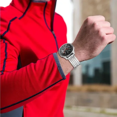 Ремешок из нержавеющей стали Geekthink 22/20 мм для Samsung Galaxy Watch 3, Gear S3 Active 2, Huawei Watch GT 3 Pro