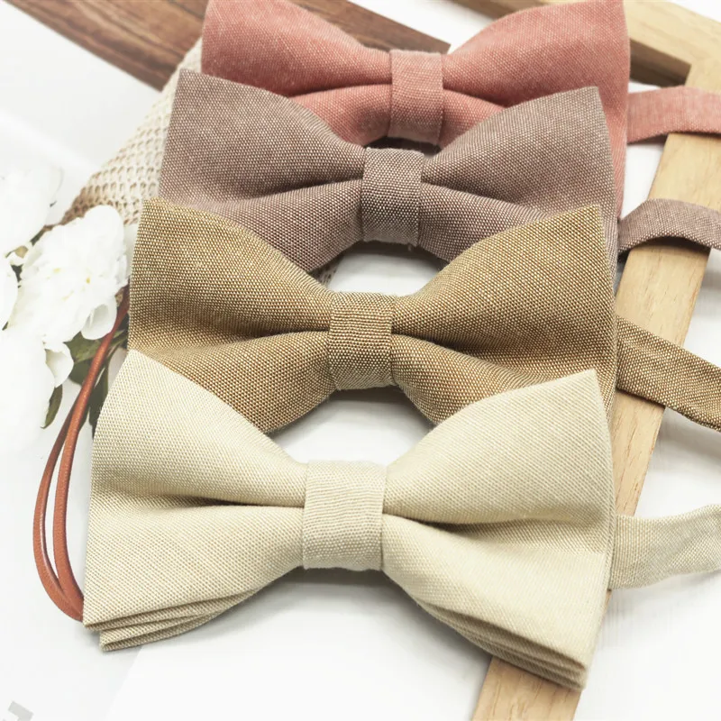 Men's bow tie Wedding Wedding groomsman Vintage formal casual ladies bow coffee beige stage