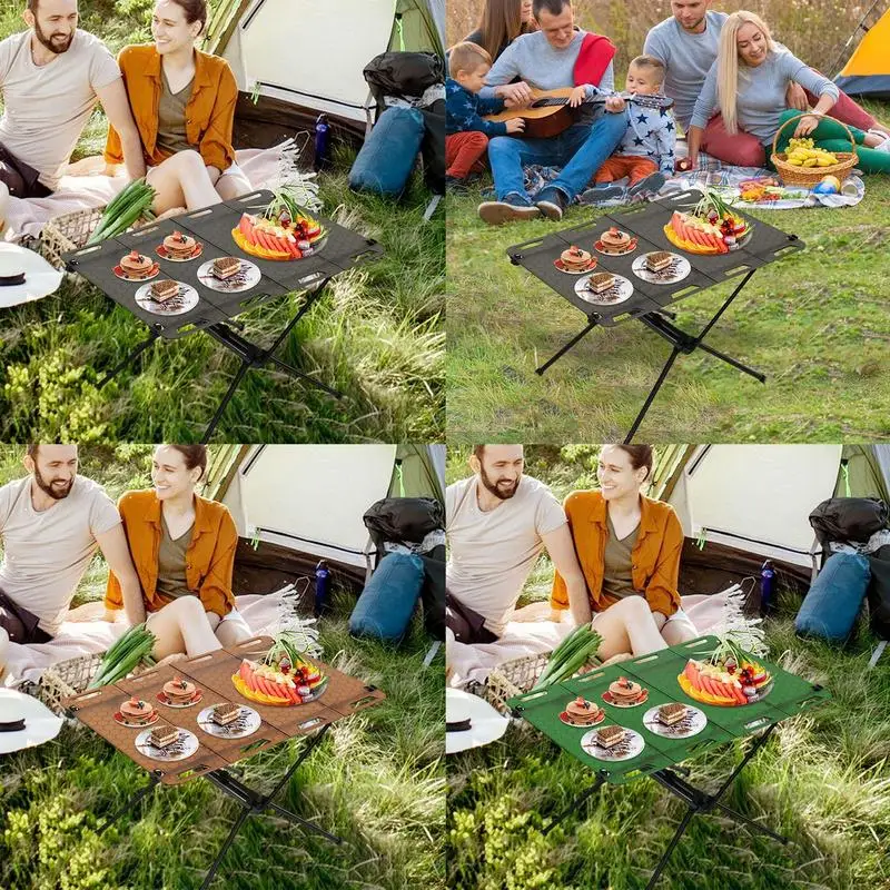 

Folding Picnic Table Aluminum Alloy Fold Up Camp Tables Lightweight Folding Table Outdoor Gear For Picnic Grilling Camping
