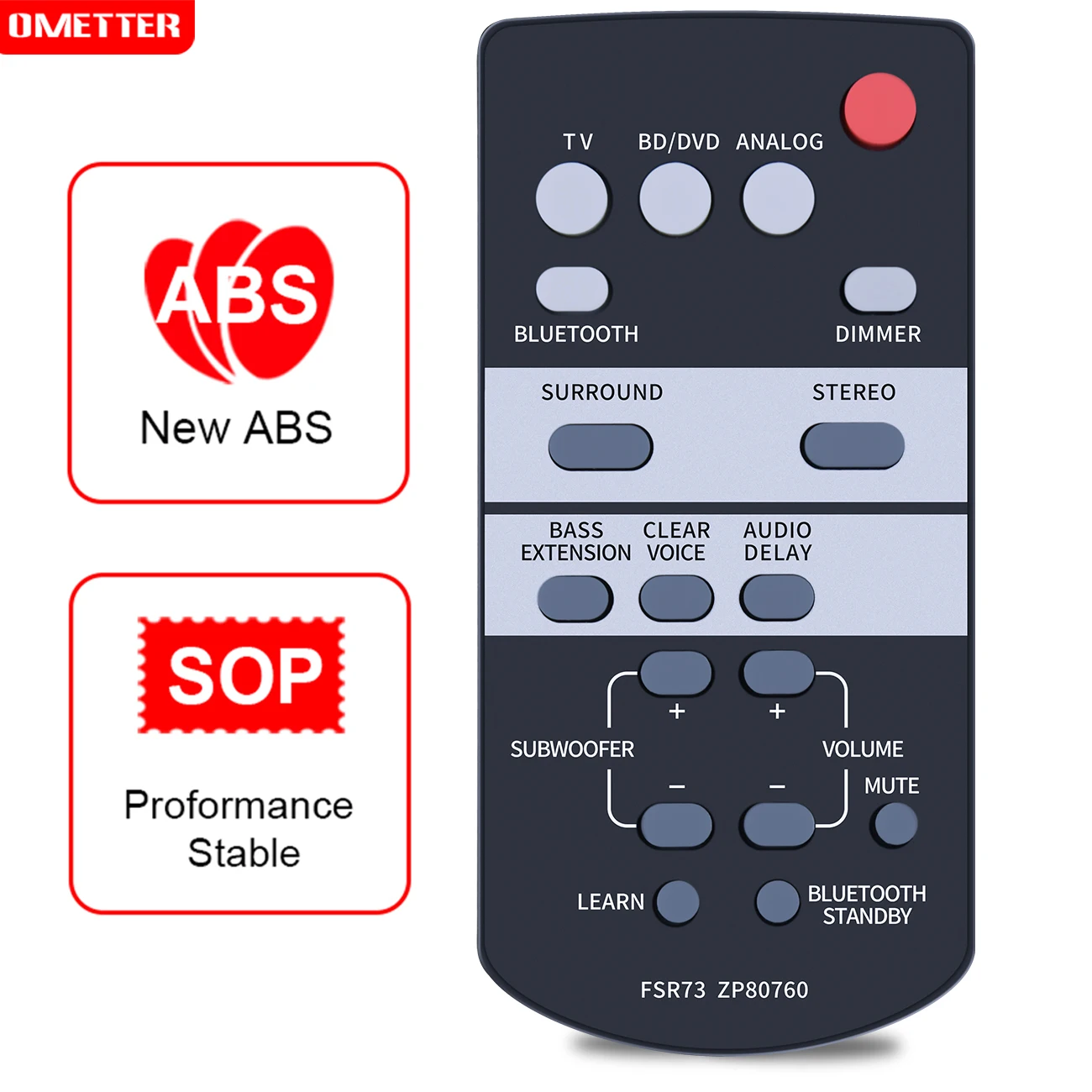 

Remote Control Replace For Yamaha Sound Bar YAS-105 FSR73 ZP80760 ZPB0760 SRT-700 ATS-1050